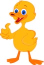 Cute little duck cartoon thumb up