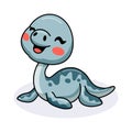 Cute little elasmosaurus dinosaur cartoon Royalty Free Stock Photo