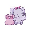 cute little elephant baby with dress girl Royalty Free Stock Photo