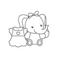 cute little elephant baby with dress girl Royalty Free Stock Photo