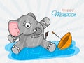 Cute little elephant for Happy Monsoon.