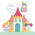 Cute little fairies princess tale cartoon castle fantasy magic Royalty Free Stock Photo