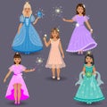 Cute Little Fairies and Princesses Royalty Free Stock Photo