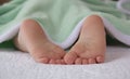 Cute little feet of a sleeping baby Royalty Free Stock Photo