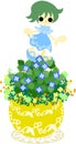 The cute little flowerpot -Veronica persica-