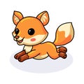 Cute little fox cartoon jumping