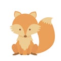 Cute little fox character sitting isolated Royalty Free Stock Photo