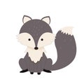 Cute little fox character sitting isolated Royalty Free Stock Photo