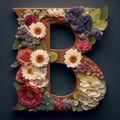 Letter B with beautiful flower decoration