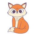 Cute little fox sitting animal cartoon isolated icon design Royalty Free Stock Photo