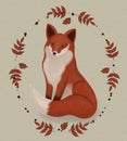 Cute little fox. Watercolor illustration. Royalty Free Stock Photo