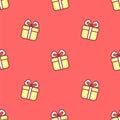 Cute little gift seamless pattern
