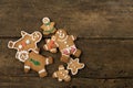 Cute little gingerbread men cookies Royalty Free Stock Photo