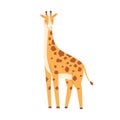 Cute little giraffe isolated on white background. Funny African animal. Childish character. Colored flat cartoon vector Royalty Free Stock Photo