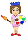 Cute Little Girl Artist