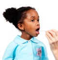 Cute little girl attending medical check-up