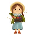 Cute little girl with autumn harvest Royalty Free Stock Photo