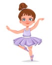 Cute little girl ballerina. Funny girl