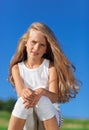 Cute little girl with blond long hair Royalty Free Stock Photo