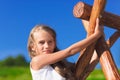 Cute little girl with blond long hair Royalty Free Stock Photo