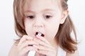 Cute little girl brushing her teeth Royalty Free Stock Photo