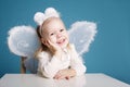 Cute little girl with butterfly costume Royalty Free Stock Photo