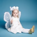 Cute little girl with butterfly costume Royalty Free Stock Photo