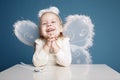 Cute little girl with butterfly costume Royalty Free Stock Photo