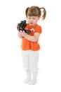 Cute little girl with camcoder Royalty Free Stock Photo