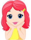 Cute little girl cartoon posing