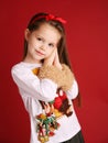 Cute little girl in Christmas wear