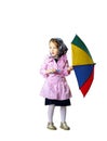 Cute little girl with colorful umbrella Royalty Free Stock Photo