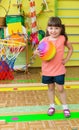 Cute little girl at daycare gym Royalty Free Stock Photo