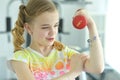 Cute little girl doing exercises Royalty Free Stock Photo