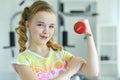 Cute little girl doing exercises Royalty Free Stock Photo