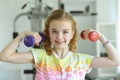 Cute little girl doing exercises Royalty Free Stock Photo