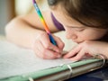 Girl doing her homework Royalty Free Stock Photo