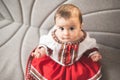 Cute little girl dressed in traditional Romanian folk costume Royalty Free Stock Photo