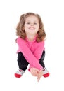 Cute little girl ducking Royalty Free Stock Photo