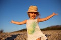 Cute little girl emotional outdoor portrait