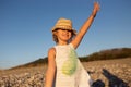 Cute little girl emotional outdoor portrait