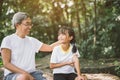 Cute little girl and grandfather Royalty Free Stock Photo