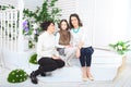 Cute little girl, her mother and grandmother Royalty Free Stock Photo