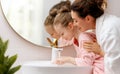 girl and her mother are washing hands Royalty Free Stock Photo