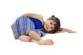 Cute little girl laying on the floor Royalty Free Stock Photo