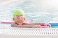 Cute little girl learning how to swim. Royalty Free Stock Photo