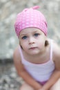 Cute little girl looking for someone or something Royalty Free Stock Photo