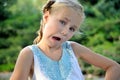 Cute little girl making funny face Royalty Free Stock Photo