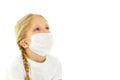 Little girl in a medical mask. Disease concept, covid-19.