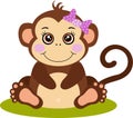 Cute little girl monkey sitting Royalty Free Stock Photo